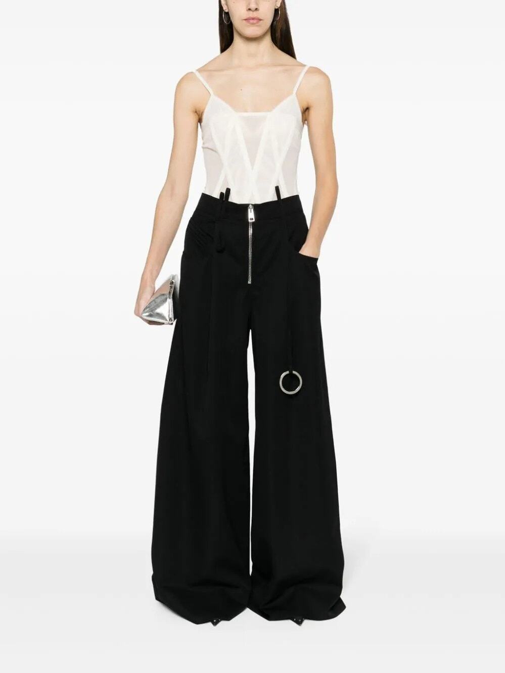 The Attico Wide Leg Trousers Pants Evening Y2K Streetwear Goth Fall Winter XS